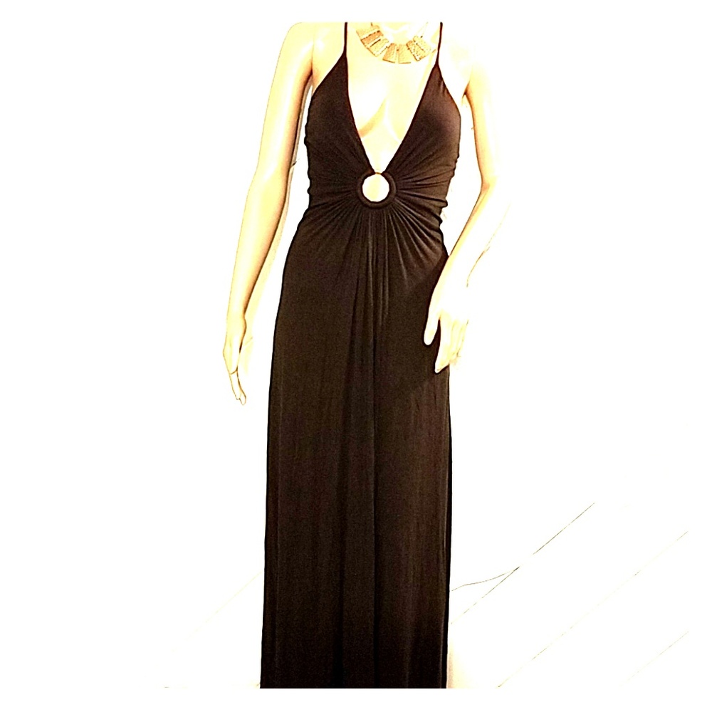 NWT Sky Plunging Espressp Maxi dress sz Small